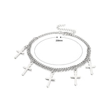 Load image into Gallery viewer, Fashion Simple 316L Stainless Steel Large Cross Double Layer Anklet