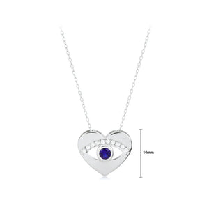 925 sterling silver plated gold fashion temperament devil's eye heart-shaped pendant with cubic zirconia and necklace