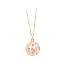 Load image into Gallery viewer, 925 Sterling Silver Plated Rose Gold Fashion Simple Clock Mother-of-Pearl Pendant with Cubic Zirconia and Necklace