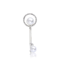 Load image into Gallery viewer, Fashion and Simple Key Shape Imitation Pearl Brooch with Cubic Zirconia