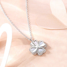 Load image into Gallery viewer, 925 Sterling Silver Fashion Simple Four-leafed Clover Mother-of-pearl Pendant with Cubic Zirconia and Necklace