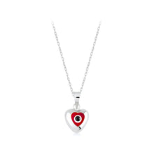 Load image into Gallery viewer, 925 sterling silver simple personality enamel red devil&#39;s eye heart-shaped pendant with necklace