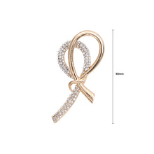 Load image into Gallery viewer, Simple Sweet Plated Gold Ribbon Brooch with Cubic Zirconia