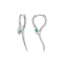 Load image into Gallery viewer, 925 Sterling Silver Fashion Personality Serpentine Geometric Long Earrings with Cubic Zirconia