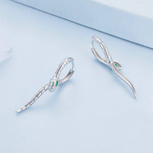 Load image into Gallery viewer, 925 Sterling Silver Fashion Personality Serpentine Geometric Long Earrings with Cubic Zirconia