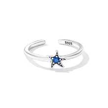 Load image into Gallery viewer, 925 Sterling Silver Fashion Simple Starfish Geometric Adjustable Open Ring with Cubic Zirconia