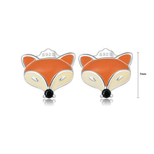 Load image into Gallery viewer, 925 Sterling Silver Simple and Cute Enamel Fox Stud Earrings
