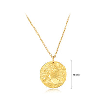 Load image into Gallery viewer, 925 Sterling Silver Plated Gold Fashion Simple Twelve Constellation Leo Round Pendant with Necklace