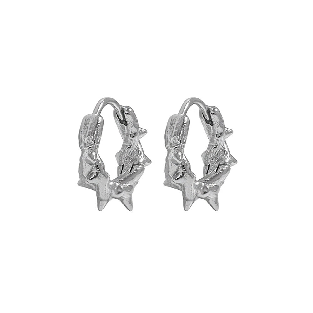 925 Sterling Silver Fashion Personality Irregular Willow Stud Geometric Stud Earrings