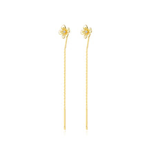 Load image into Gallery viewer, 925 Sterling Silver Plated Gold Simple Fashion Flower Tassel Stud Earrings