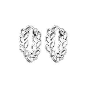 925 Sterling Silver Simple Fashion Hollow Leaf Geometric Earrings