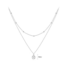 Load image into Gallery viewer, 925 Sterling Silver Simple Fashion Four-leafed Clover Pendant with Double Layer Necklace