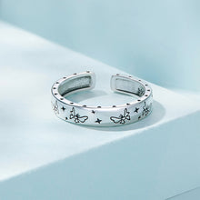 Load image into Gallery viewer, 925 Sterling Silver Simple Fashion Butterfly Pattern Geometric Adjustable Open Ring