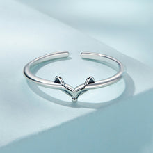 Load image into Gallery viewer, 925 Sterling Silver Simple Cute Fox Adjustable Open Ring