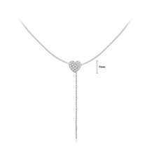 Load image into Gallery viewer, 925 Sterling Silver Simple Fashion Heart Tassel Pendant with Cubic Zirconia and Necklace
