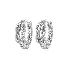 Load image into Gallery viewer, 925 Sterling Silver Simple Fashion Twist Geometric Circle Earrings