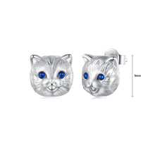 Load image into Gallery viewer, 925 Sterling Silver Simple Cute Cat Stud Earrings