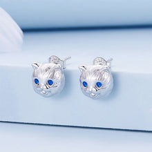 Load image into Gallery viewer, 925 Sterling Silver Simple Cute Cat Stud Earrings