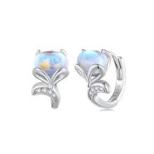 Load image into Gallery viewer, 925 Sterling Silver Fashion Simple Fox Moonstone Stud Earrings with Cubic Zirconia