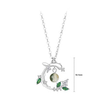 Load image into Gallery viewer, 925 Sterling Silver Fashion Temperament Leaf Tree Rattan Pendant with Cubic Zirconia and Necklace