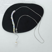 Load image into Gallery viewer, Fashion Temperament Geometric Cubic Cubic Zirconia Tassel Imitation Pearl Necklace