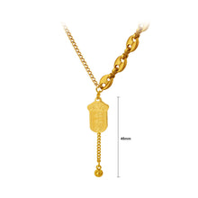 Load image into Gallery viewer, Fashion Creative Plated Gold 316L Stainless Steel Lucky Charm Geometric Tassel Pendant with Necklace