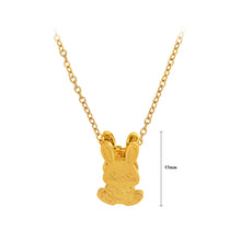Load image into Gallery viewer, Simple and Cute Plated Gold 316L Stainless Steel Rabbit Pendant with Necklace