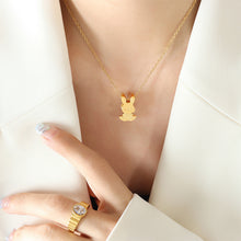 Load image into Gallery viewer, Simple and Cute Plated Gold 316L Stainless Steel Rabbit Pendant with Necklace