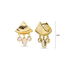 Load image into Gallery viewer, Fashion Temperament Plated Gold Triangle Geometric Tassel Earrings with Opal