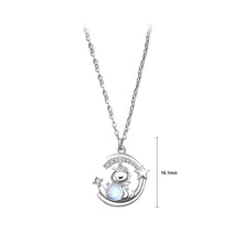 Load image into Gallery viewer, 925 Sterling Silver Fashion Sweet Unicorn Star Moonstone Pendant with Cubic Zirconia and Necklace