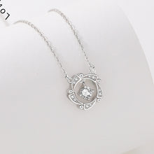 Load image into Gallery viewer, 925 Sterling Silver Fashion Temperament Hollow Flower Pendant with Cubic Zirconia and Necklace