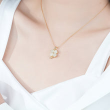 Load image into Gallery viewer, 925 Sterling Silver Plated Gold Fashion Simple Four Leafed Clover Pendant with Necklace