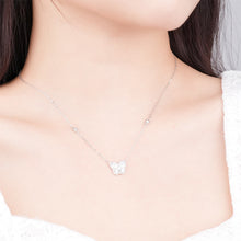 Load image into Gallery viewer, 925 Sterling Silver Fashion Simple Butterfly Pendant with Cubic Zirconia and Necklace