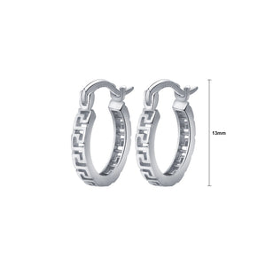 925 Sterling Silver Simple Temperament Hollow Pattern Geometric Circle Earrings