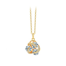 Load image into Gallery viewer, 925 Sterling Silver Plated Gold Fashion Temperament Flower Pendant with Cubic Zirconia and Necklace