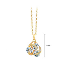 Load image into Gallery viewer, 925 Sterling Silver Plated Gold Fashion Temperament Flower Pendant with Cubic Zirconia and Necklace