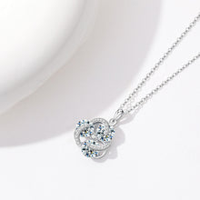 Load image into Gallery viewer, 925 Sterling Silver Fashion Temperament Flower Pendant with Cubic Zirconia and Necklace