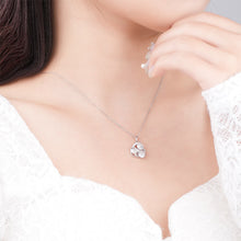 Load image into Gallery viewer, 925 Sterling Silver Fashion Temperament Flower Pendant with Cubic Zirconia and Necklace