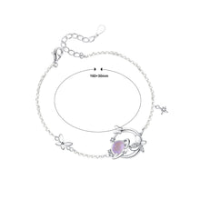 Load image into Gallery viewer, 925 Sterling Silver Fashion Creative Purple Glass Planet Butterfly Bracelet with Cubic Zirconia