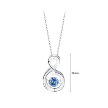 Load image into Gallery viewer, 925 Sterling Silver Simple Fashion Mobius Pendant with Blue Cubic Zirconia and Necklace