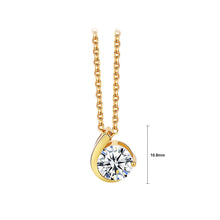 Load image into Gallery viewer, 925 Sterling Silver Plated Gold Simple Fashion Geometric Pendant with Cubic Zirconia and Necklace