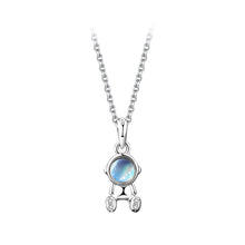 Load image into Gallery viewer, 925 Sterling Silver Fashion Creative Astronaut Moonstone Pendant with Necklace