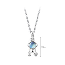 Load image into Gallery viewer, 925 Sterling Silver Fashion Creative Astronaut Moonstone Pendant with Necklace