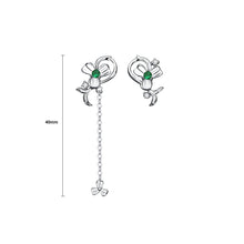 Load image into Gallery viewer, 925 Sterling Silver Fashion Simple Three-leafed Clover Tassel Earrings with Cubic Zirconia