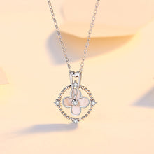 Load image into Gallery viewer, 925 Sterling Silver Fashion Creative Four-leafed Clover Ferris Wheel Pendant with Cubic Zirconia and Necklace