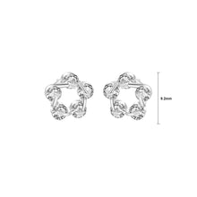 Load image into Gallery viewer, 925 Sterling Silver Simple Temperament Star Hollow Flower Stud Earrings with Cubic Zirconia
