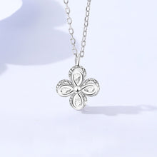 Load image into Gallery viewer, 925 Sterling Silver Simple Fashion Four-leafed Clover Pendant with Cubic Zirconia and Necklace