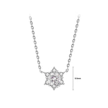 Load image into Gallery viewer, 925 Sterling Silver Brilliant Fashion Snowflake Pendant with Cubic Zirconia and Necklace