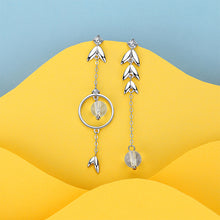 Load image into Gallery viewer, 925 Sterling Silver Fashion Temperament Leaf Geometric Tassel Earrings with Cubic Zirconia