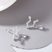 Load image into Gallery viewer, 925 Sterling Silver Fashion Temperament Polaris Water Drop Moonstone Earrings with Cubic Zirconia